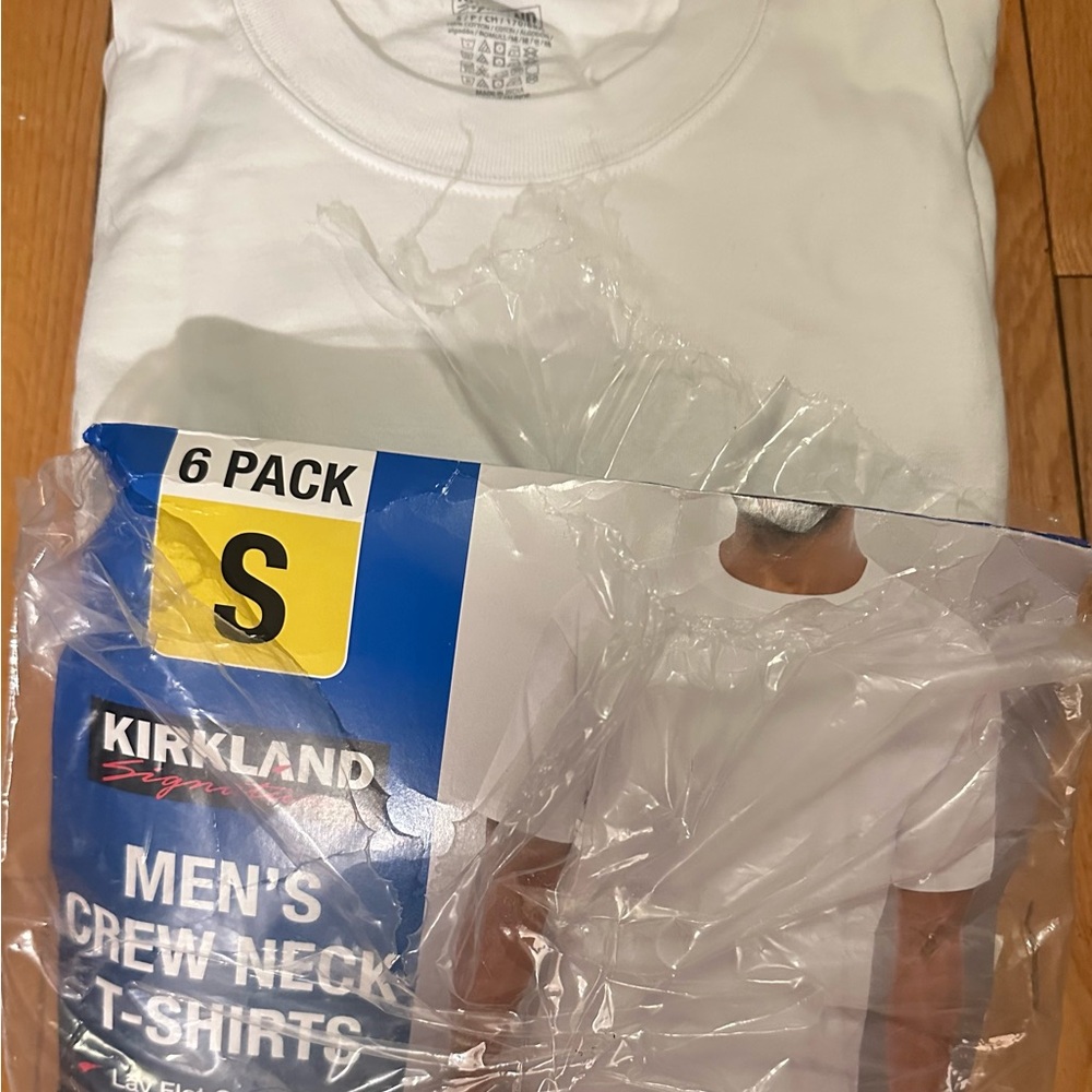 6 Pack Kirkland Men's White T-Shirt Size S Costco Original